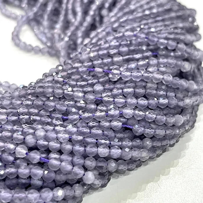 Necklaces Peppy Beads 3mm Light Amethyst Jade Faceted Round Gemstone Beads 127 Beads