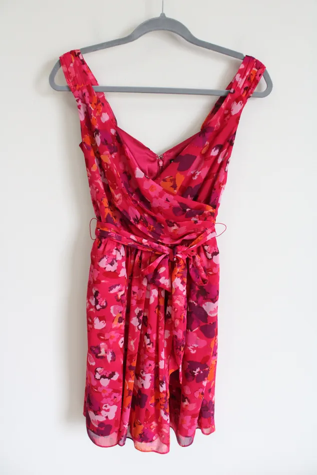 Rings Express Express Pink Orange Floral Dress 0