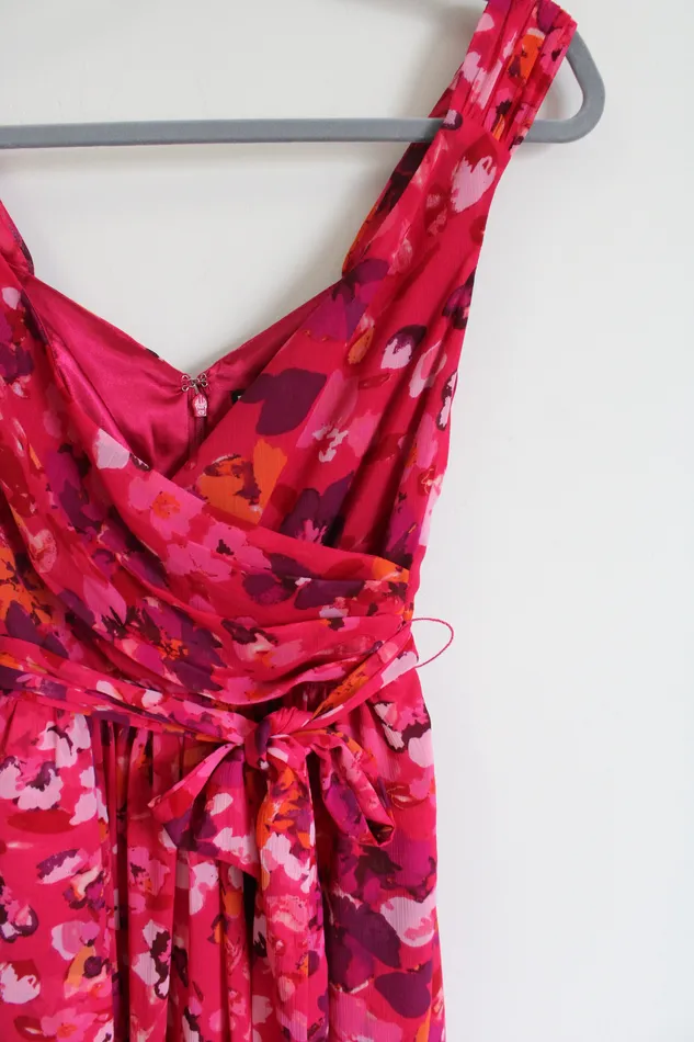 Rings Express Express Pink Orange Floral Dress 0