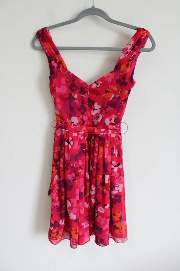 Rings Express Express Pink Orange Floral Dress 0