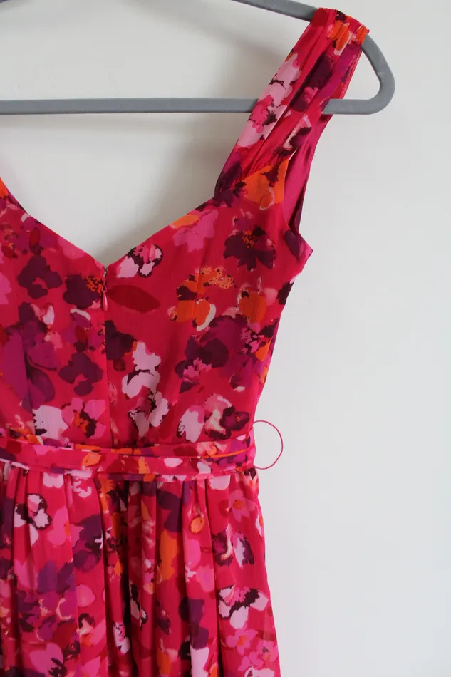 Rings Express Express Pink Orange Floral Dress 0