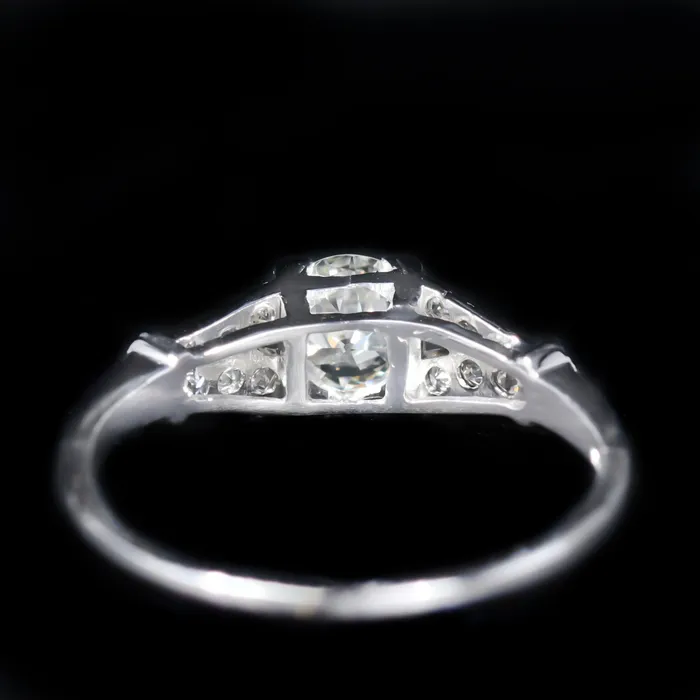 Rings Primative Gemstone Art Deco Platinum 042 Carat Diamond Engagement Ring
