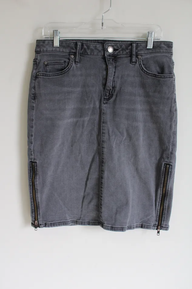 Vera Wang Earrings Simply Vera Wang Gray Denim Side Zip Fitted Skirt 10