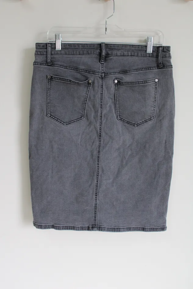 Vera Wang Earrings Simply Vera Wang Gray Denim Side Zip Fitted Skirt 10