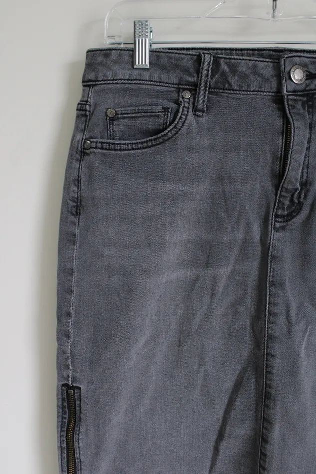 Vera Wang Earrings Simply Vera Wang Gray Denim Side Zip Fitted Skirt 10