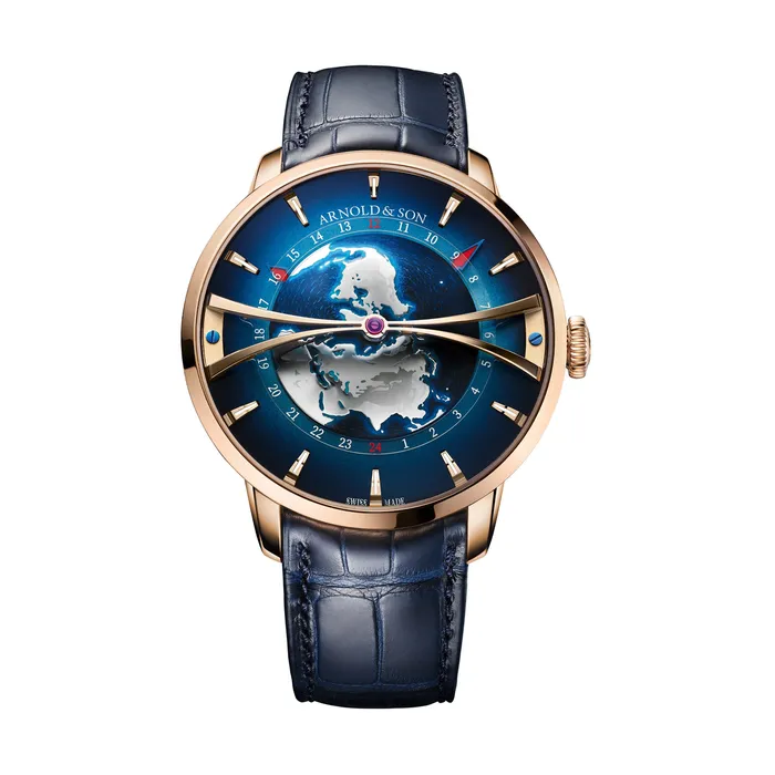 Watches Arnold Son Arnold Son Globetrotter Gold Watch
