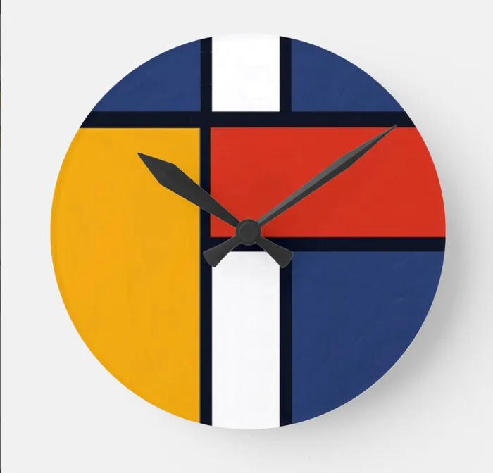 ZAZZLE Rings Clock Mondrian Design