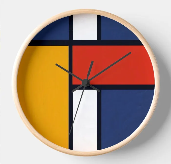 ZAZZLE Rings Clock Mondrian Design
