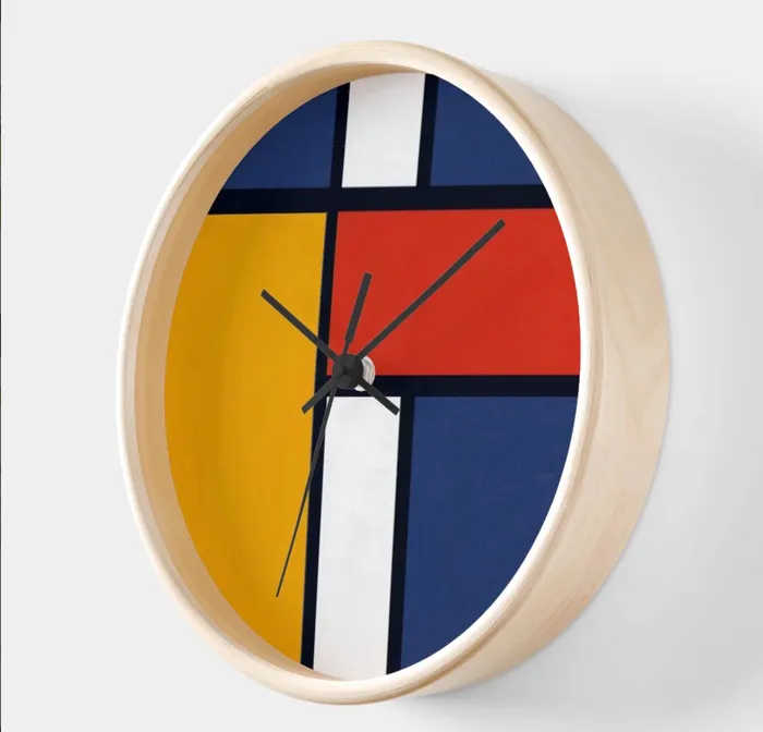 ZAZZLE Rings Clock Mondrian Design