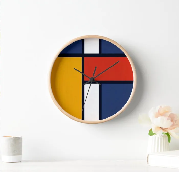 ZAZZLE Rings Clock Mondrian Design