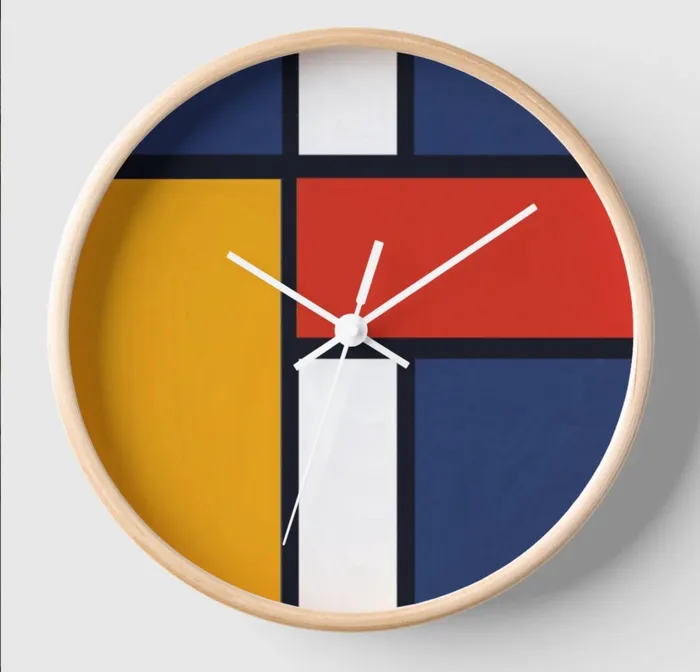 ZAZZLE Rings Clock Mondrian Design