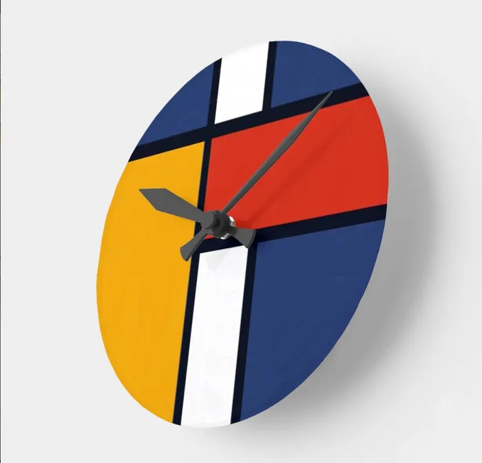ZAZZLE Rings Clock Mondrian Design