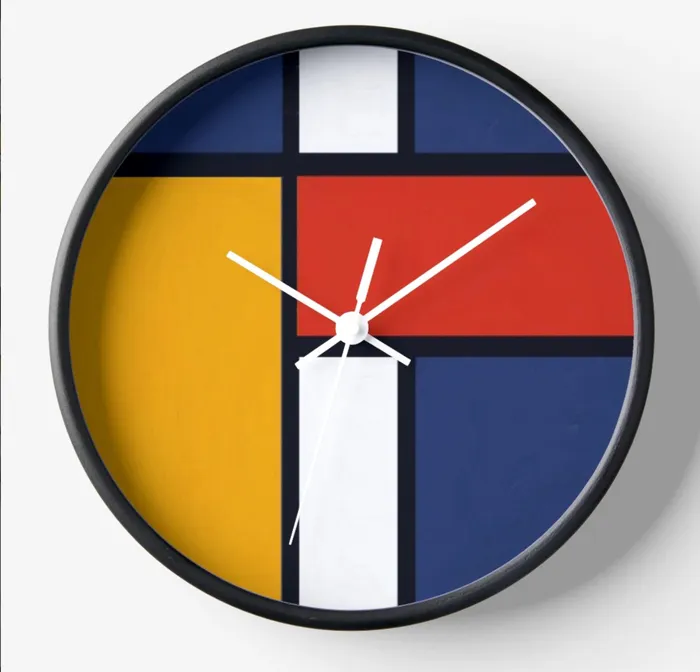ZAZZLE Rings Clock Mondrian Design