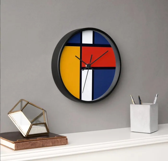 ZAZZLE Rings Clock Mondrian Design