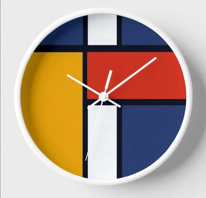 ZAZZLE Rings Clock Mondrian Design