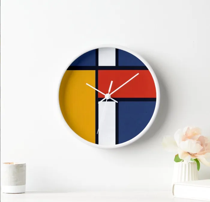 ZAZZLE Rings Clock Mondrian Design