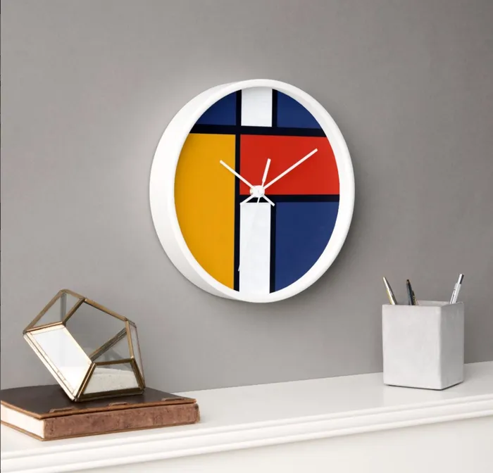 ZAZZLE Rings Clock Mondrian Design