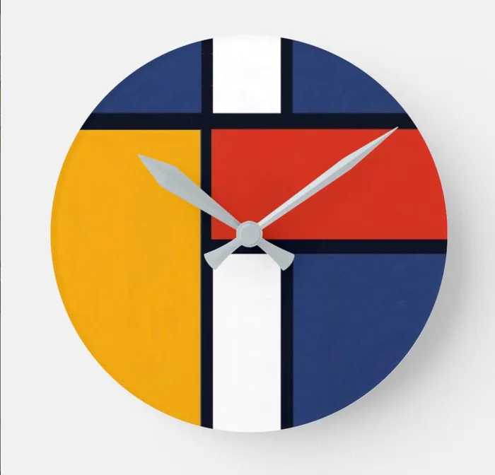 ZAZZLE Rings Clock Mondrian Design