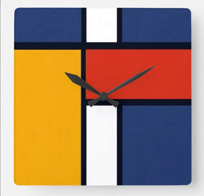 ZAZZLE Rings Clock Mondrian Design