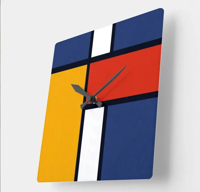 ZAZZLE Rings Clock Mondrian Design