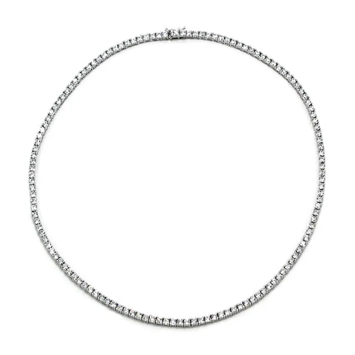 5123SLV 16 Small Brilliant Round CZ Tennis Necklace Sterling Silver 925 YELLOW Necklaces 5123SLV 16 Small Brilliant Round CZ Tennis Necklace Sterling Silver 925 YELLOW Necklaces