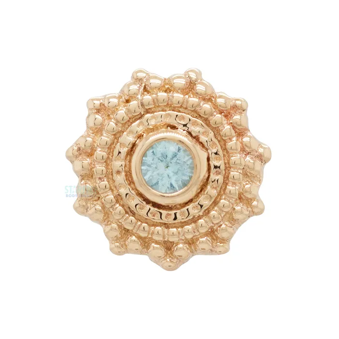 Body Vision BVLA Rings threadless Round Afghan Pin in Gold with Swiss Blue Topaz Body Vision BVLA Rings threadless Round Afghan Pin in Gold with Swiss Blue Topaz