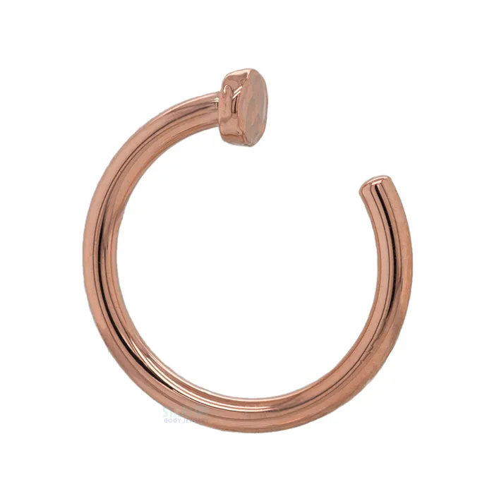 Body Vision BVLA Round Disc HAMMERED FINISH Nostril Nail Ring in Gold Rings