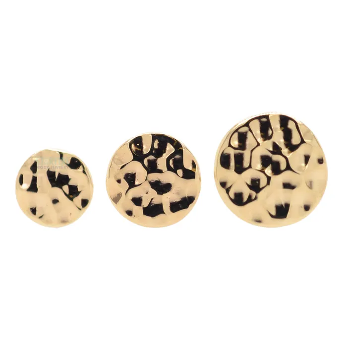 Body Vision BVLA Round Disc HAMMERED FINISH Nostril Nail Ring in Gold Rings