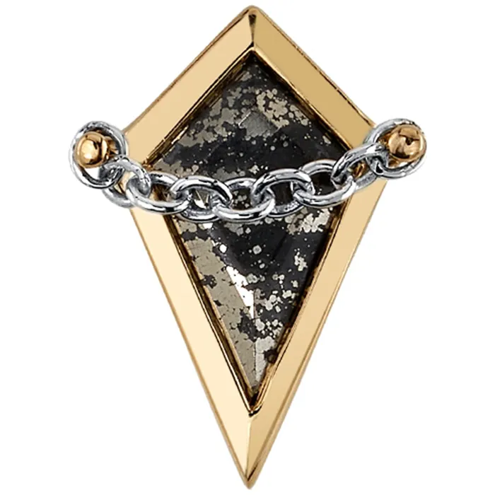 Captain Threaded End in Gold with Pyrite Body Vision BVLA Earrings
