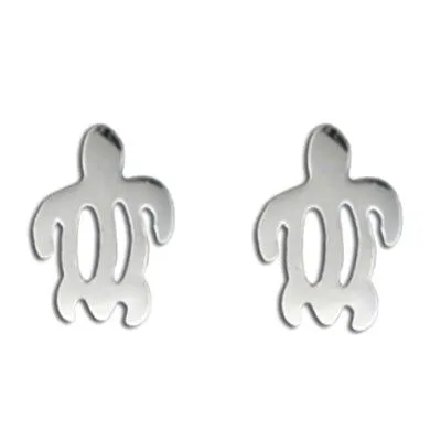 Earrings rosamarianas 925 Sterling Silver CutOut Haggan Turtle Pierced Earrings Earrings rosamarianas 925 Sterling Silver CutOut Haggan Turtle Pierced Earrings