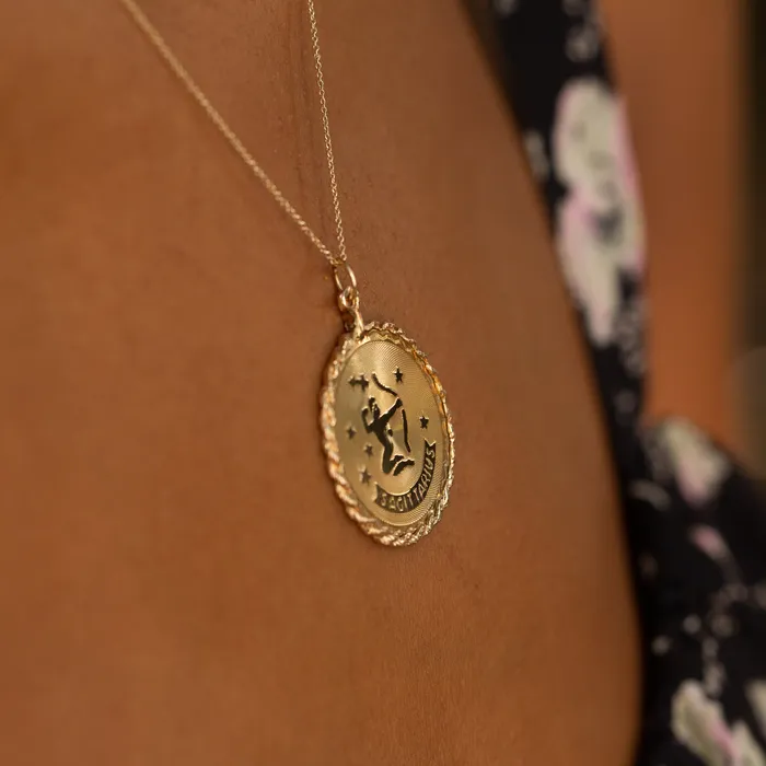 Earrings Vintage Sagittarius 14k Gold Zodiac Charm