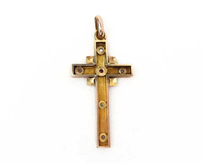 Isadoras A Necklaces Victorian Ruby Diamond Cross Isadoras A Necklaces Victorian Ruby Diamond Cross