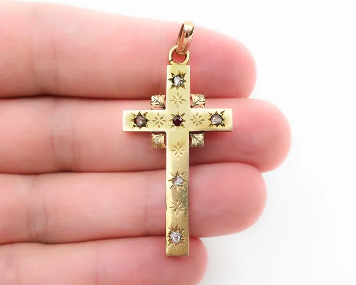 Isadoras A Necklaces Victorian Ruby Diamond Cross Isadoras A Necklaces Victorian Ruby Diamond Cross