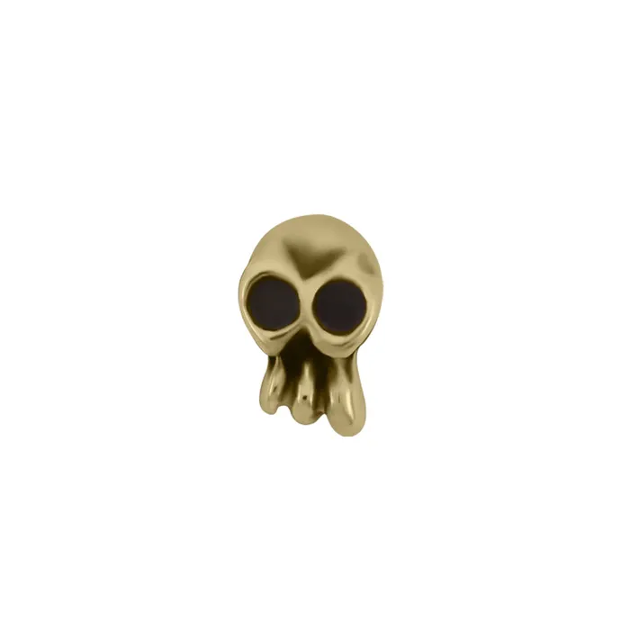LeRoi Earrings threadless Skull Duggery Pin in Gold