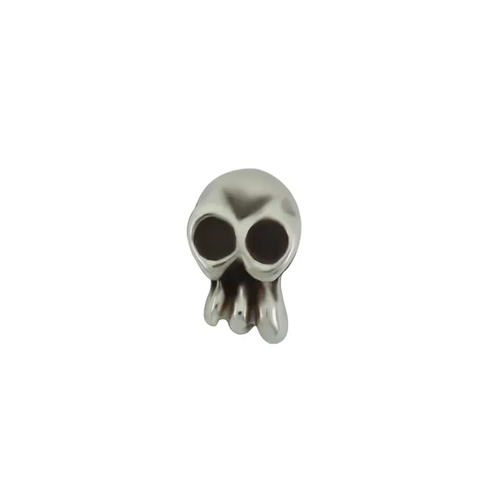 LeRoi Earrings threadless Skull Duggery Pin in Gold