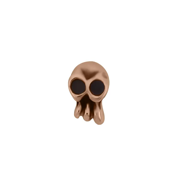 LeRoi Earrings threadless Skull Duggery Pin in Gold