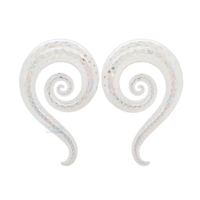 Rings Glassheart Glass Heart Studio Glass Mini Spiral Snakes Oil Slick White Fishnet Rings Glassheart Glass Heart Studio Glass Mini Spiral Snakes Oil Slick White Fishnet