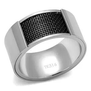 Rings Green CJE2923 Wholesale Mens Stainless Steel Epoxy Jet Band