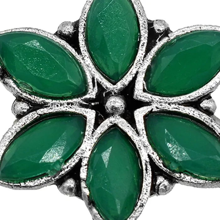 Teejh Rings Ageless Green Stone Silver Ring