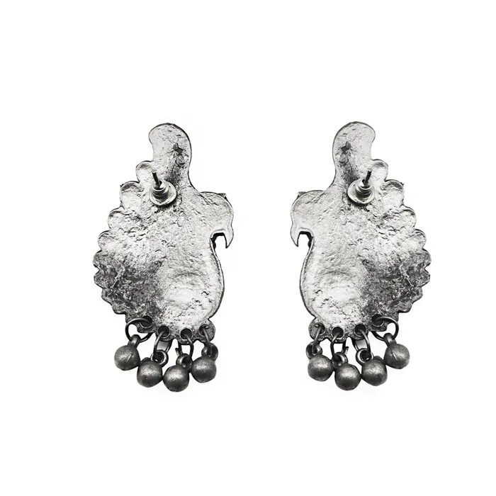 Teejh Suhani Peacock Silver Oxidised Necklace Set Teejh Necklaces Teejh Suhani Peacock Silver Oxidised Necklace Set Teejh Necklaces