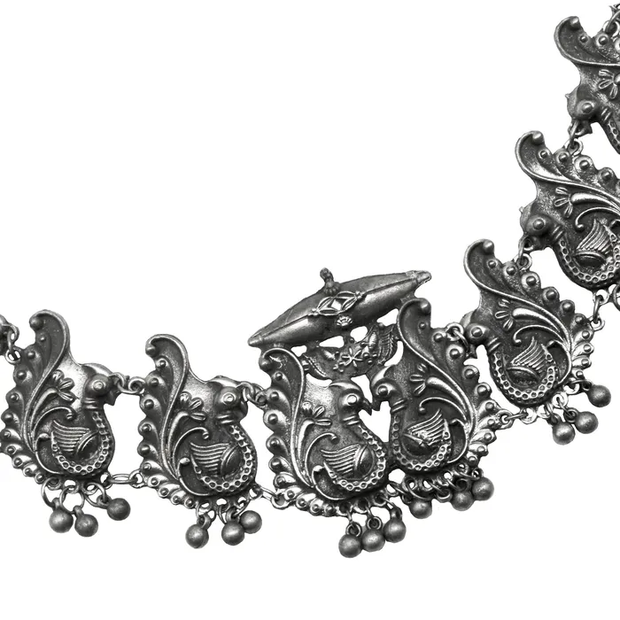 Teejh Suhani Peacock Silver Oxidised Necklace Set Teejh Necklaces Teejh Suhani Peacock Silver Oxidised Necklace Set Teejh Necklaces