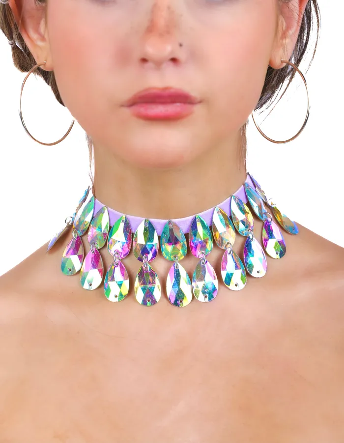 THE LUMI SHOP Lilac Iridescent Gem Necklace Necklaces