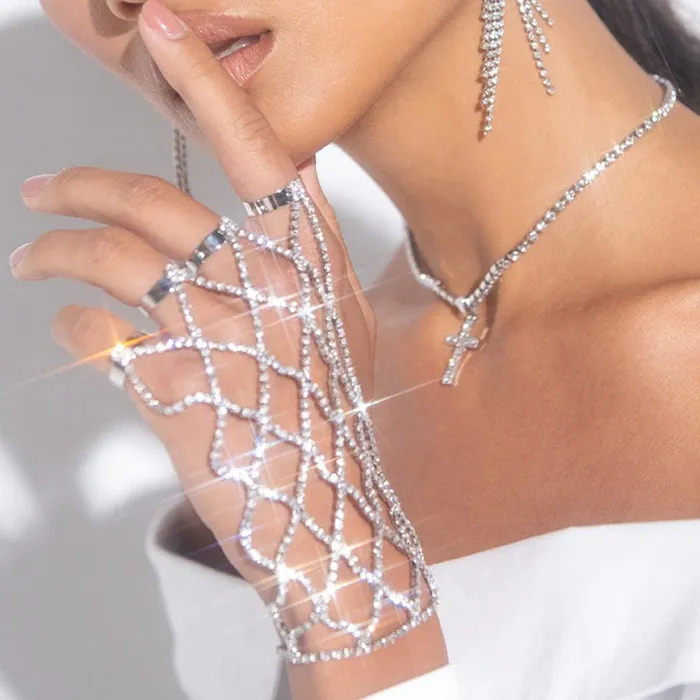 THE LUMi SHOP Rings Silver Rhinestone Hand Glove