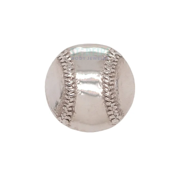 threadless Baseball End in Gold Body Gems Earrings