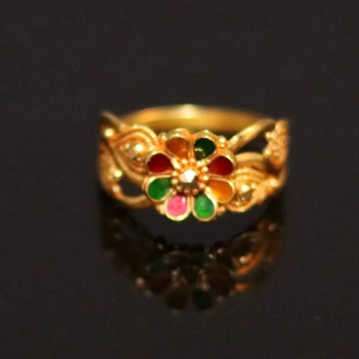 22karat yellow gold handmade ring fabulous filigree work band unisex ring from rajasthan india ring11 TRIBAL ORNAMENTS Rings