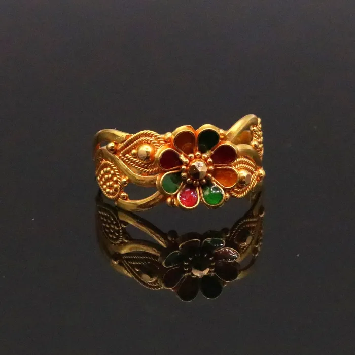 22karat yellow gold handmade ring fabulous filigree work band unisex ring from rajasthan india ring11 TRIBAL ORNAMENTS Rings