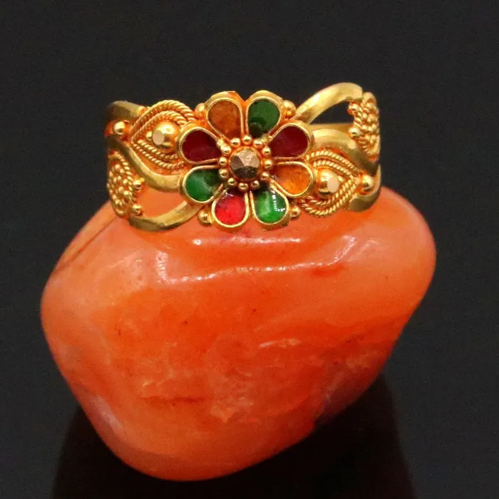 22karat yellow gold handmade ring fabulous filigree work band unisex ring from rajasthan india ring11 TRIBAL ORNAMENTS Rings