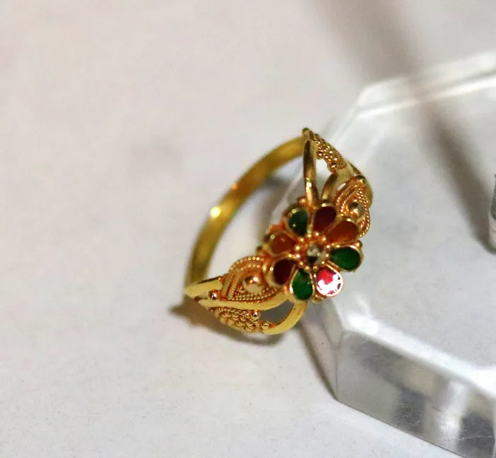 22karat yellow gold handmade ring fabulous filigree work band unisex ring from rajasthan india ring11 TRIBAL ORNAMENTS Rings