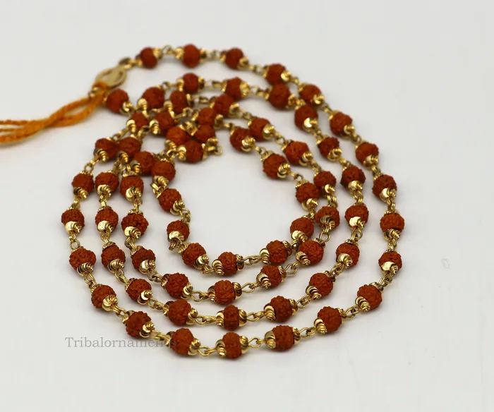 22kt yellow gold hallmarked 4 mm rudraksha chain necklace Gorgeous design customized beaded chain excellent wedding gifting jewelry ch262 TRIBAL ORNAMENTS Necklaces 22kt yellow gold hallmarked 4 mm rudraksha chain necklace Gorgeous design customized beaded chain excellent wedding gifting jewelry ch262 TRIBAL ORNAMENTS Necklaces