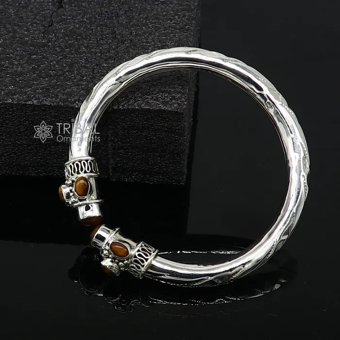 925 sterling silver fabulous tiger eyes stone handmade bangle bracelet kada unisex customized trendy stylish jewelry from india nsk715 TRIBAL ORNAMENTS Bracelets 925 sterling silver fabulous tiger eyes stone handmade bangle bracelet kada unisex customized trendy stylish jewelry from india nsk715 TRIBAL ORNAMENTS Bracelets
